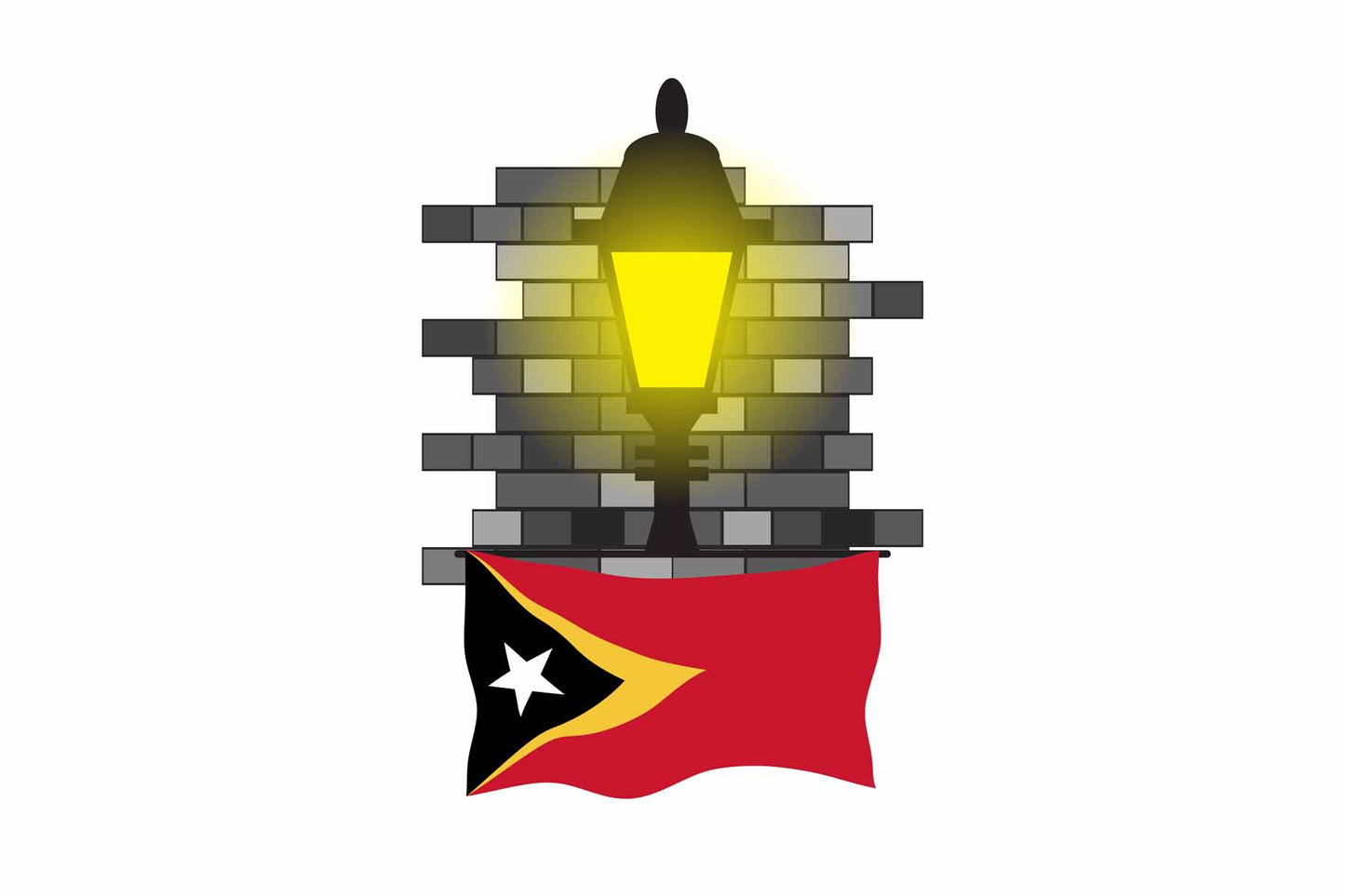 East Timor Street Lamp Bricks Fridge Magnet