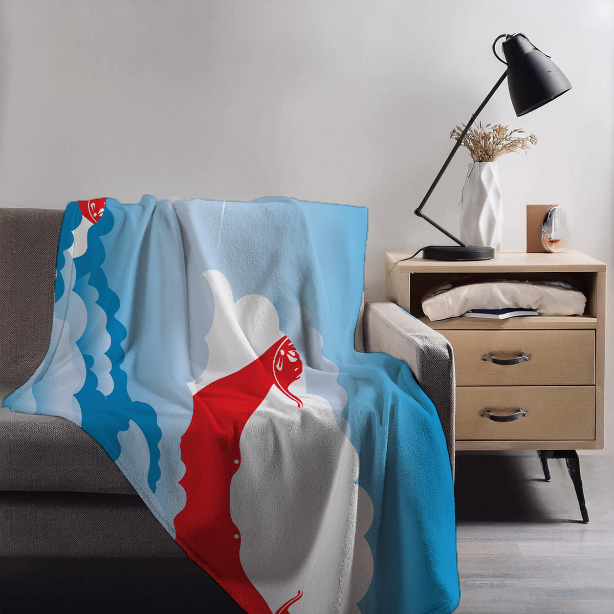 Easter Island Rapa Nui Day Clouds Blankets & Throws | Soft Premium Blankets | City Posters Plus