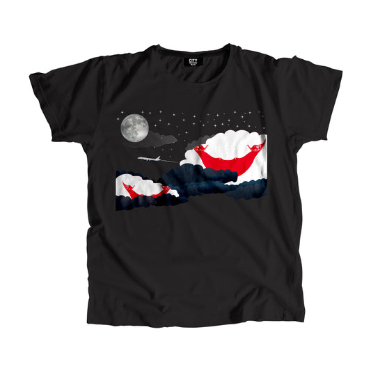 Easter Island - Rapa Nui Night Clouds Airplane Airport Flight Men Unisex T-Shirt Night Clouds Airplane Airport Flight T-Shirt