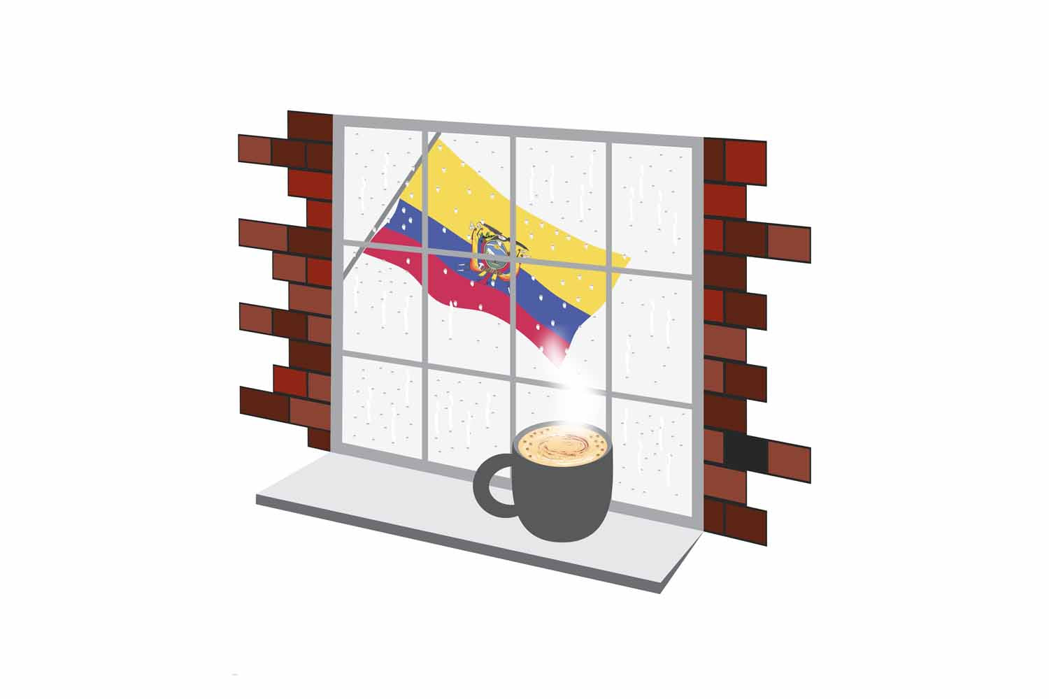 Ecuador Coffee Rain Window Fridge Magnet