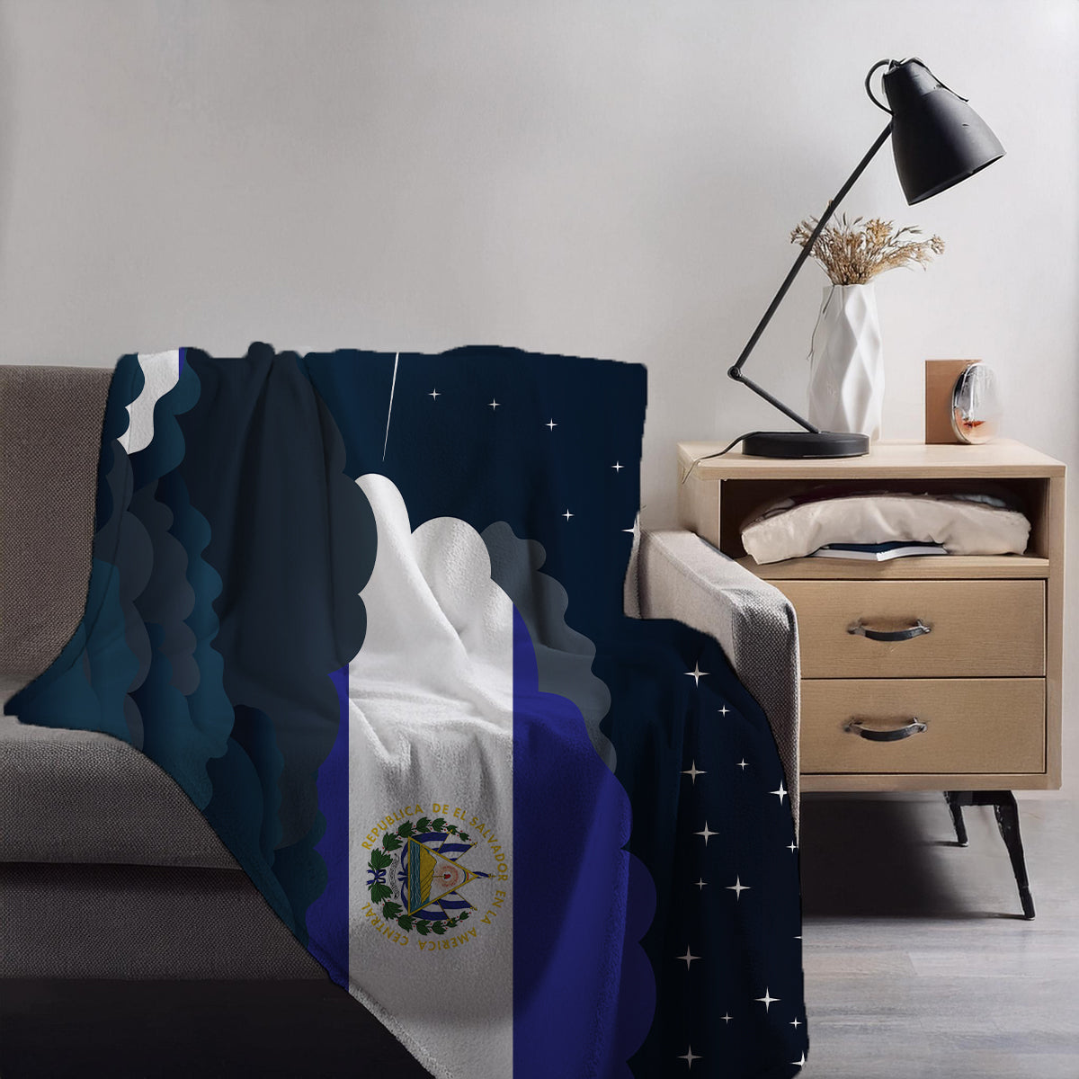 El Salvador Night Clouds Blanket Throw