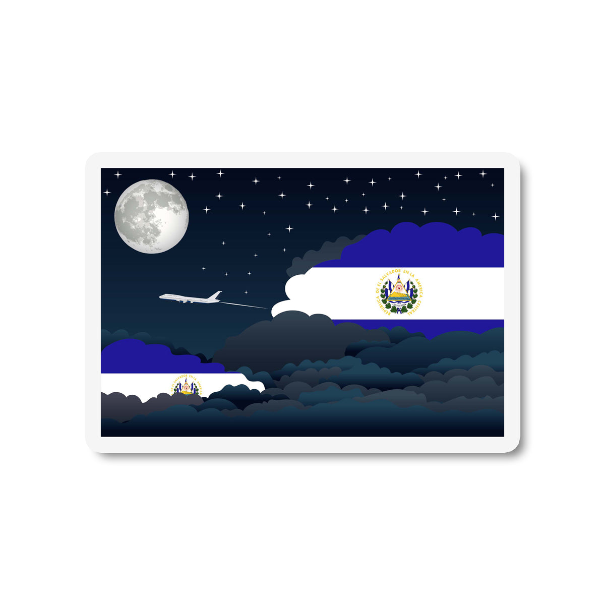 El Salvador Night Clouds Magnet