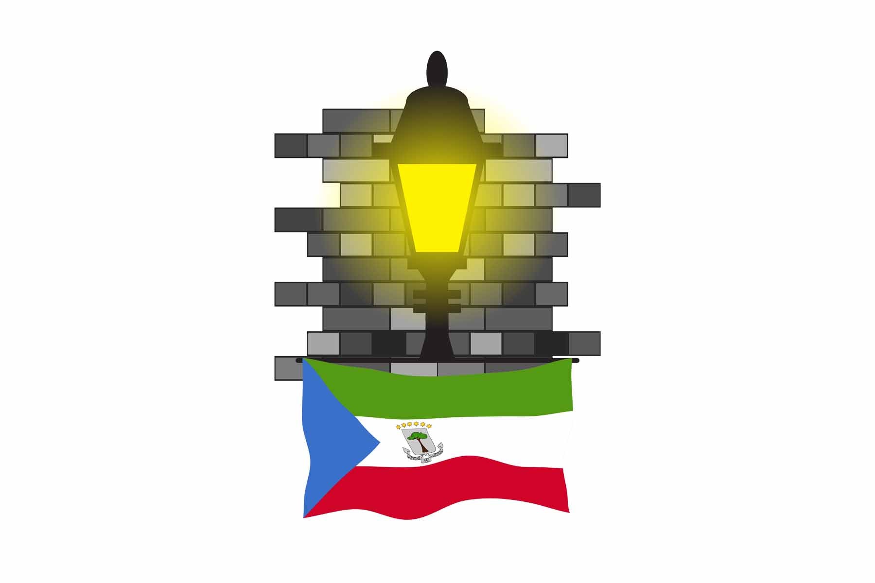 Equatorial Guinea Street Lamp Bricks Fridge Magnet