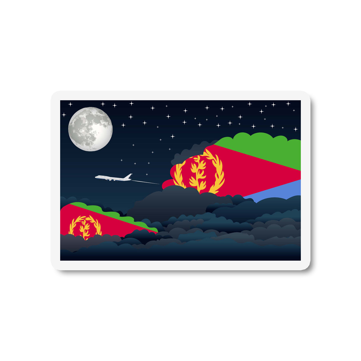 Eritrea Night Clouds Fridge Magnet