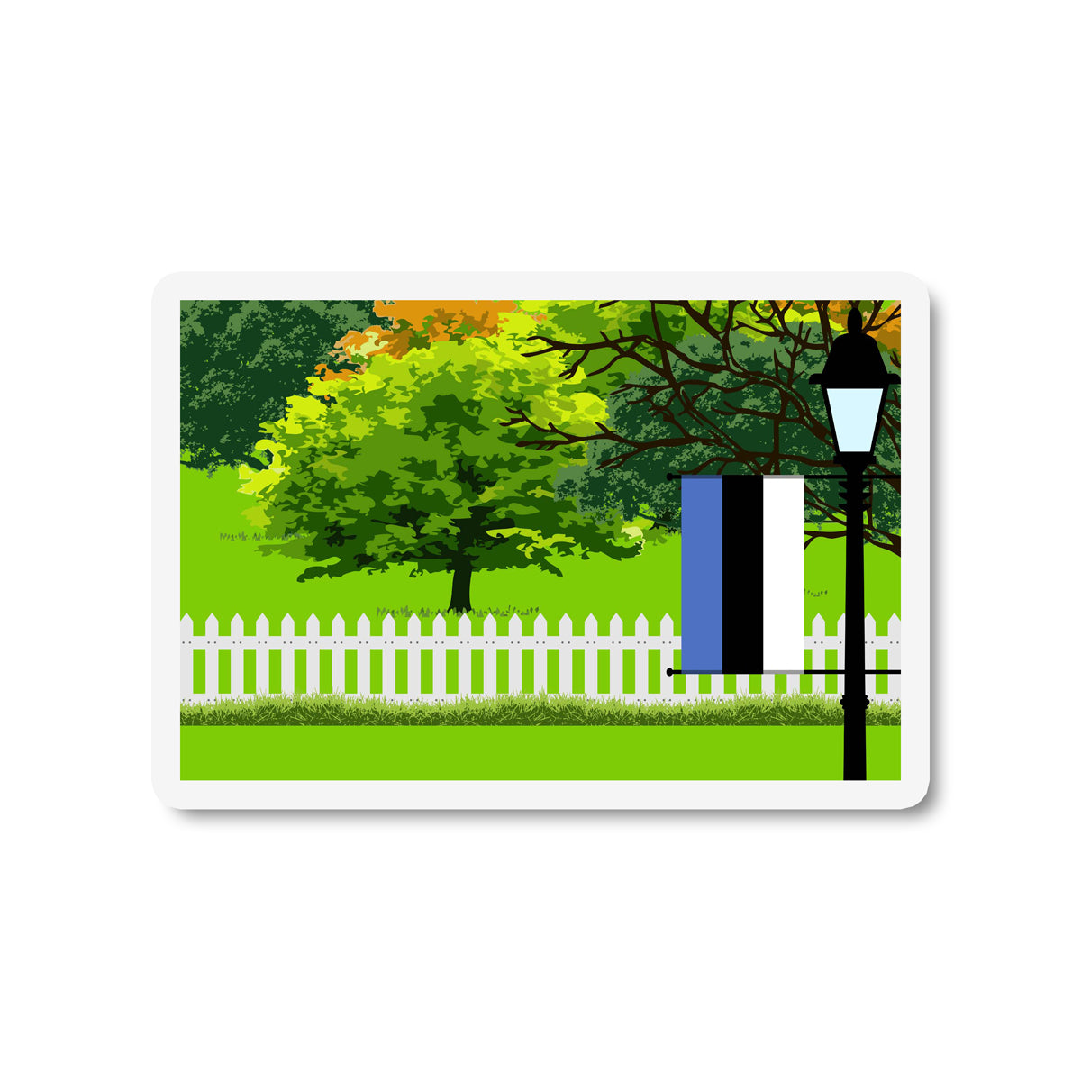 Estonia Trees Street Lamp Magnet