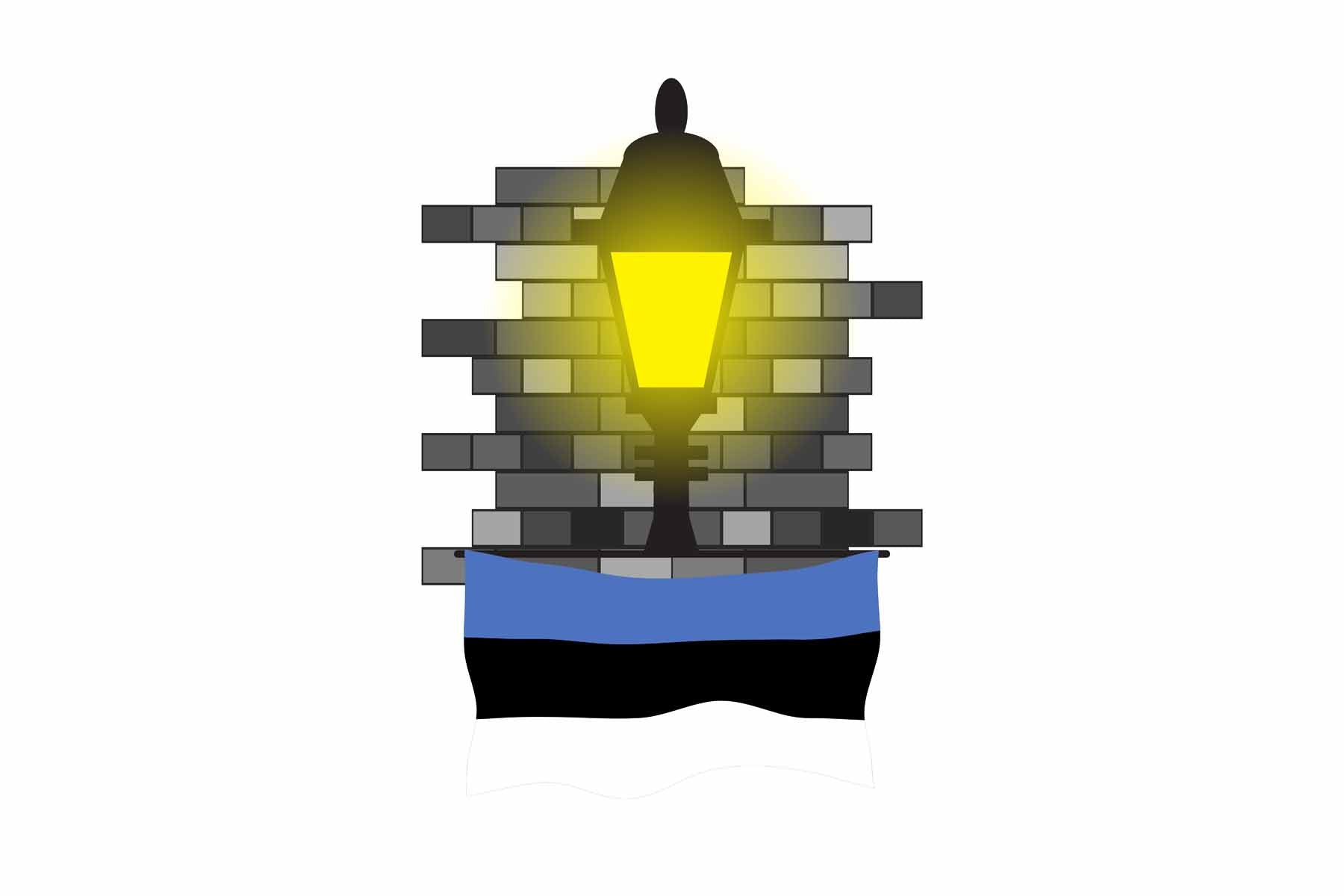 Estonia Street Lamp Bricks Fridge Magnet