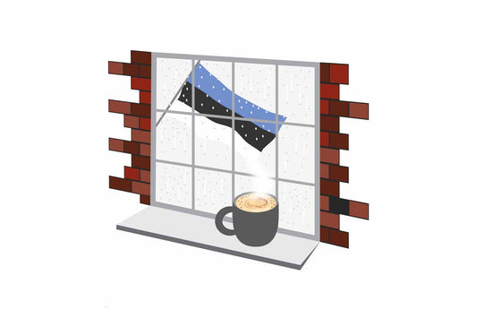 Estonia Coffee Rain Window Fridge Magnet
