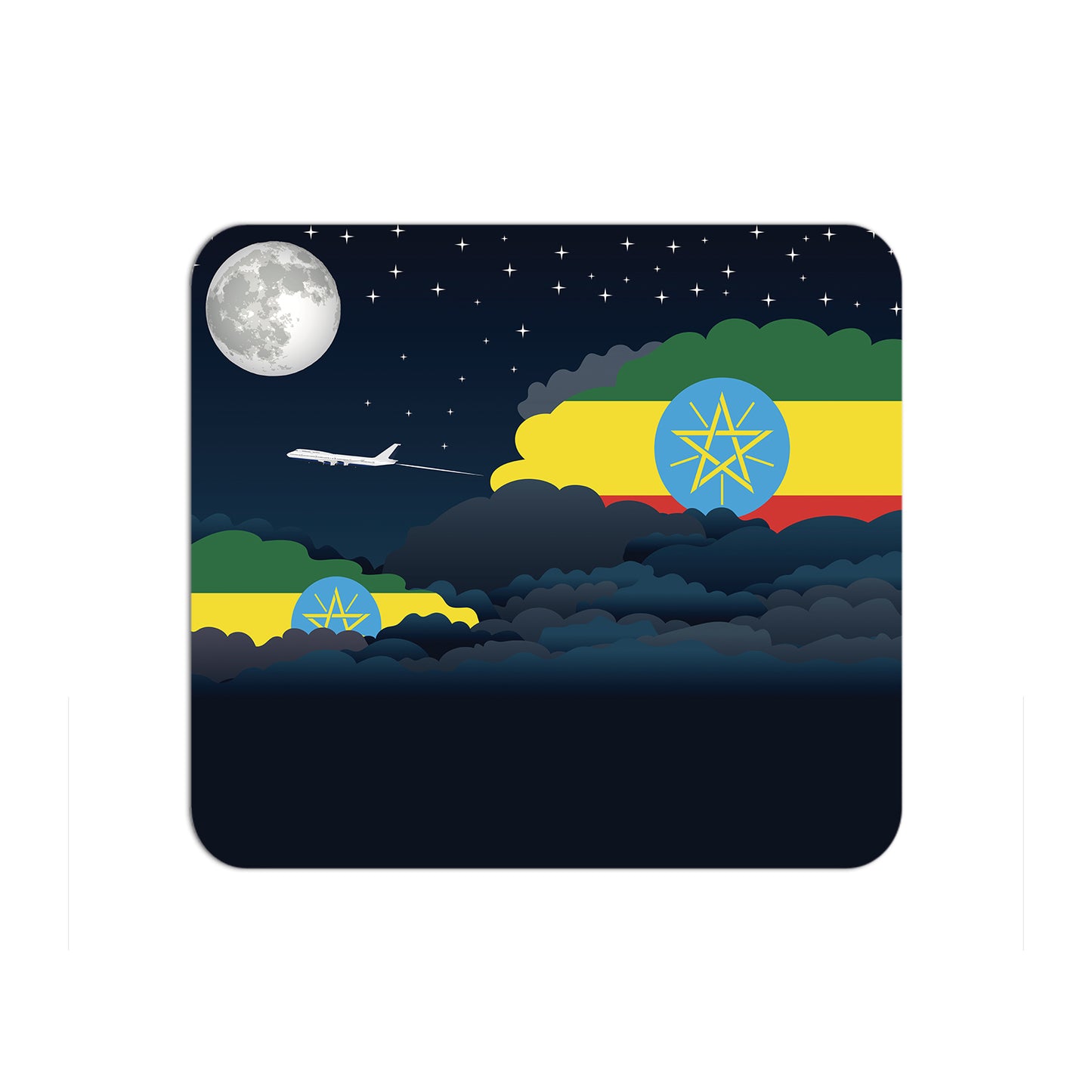 Ethiopia Airplane Airport Flight Night Clouds Mousepad 