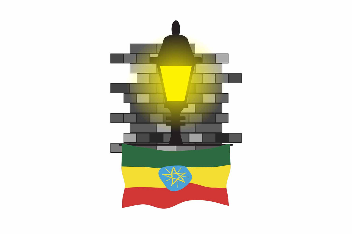 Ethiopia Street Lamp Bricks Fridge Magnet