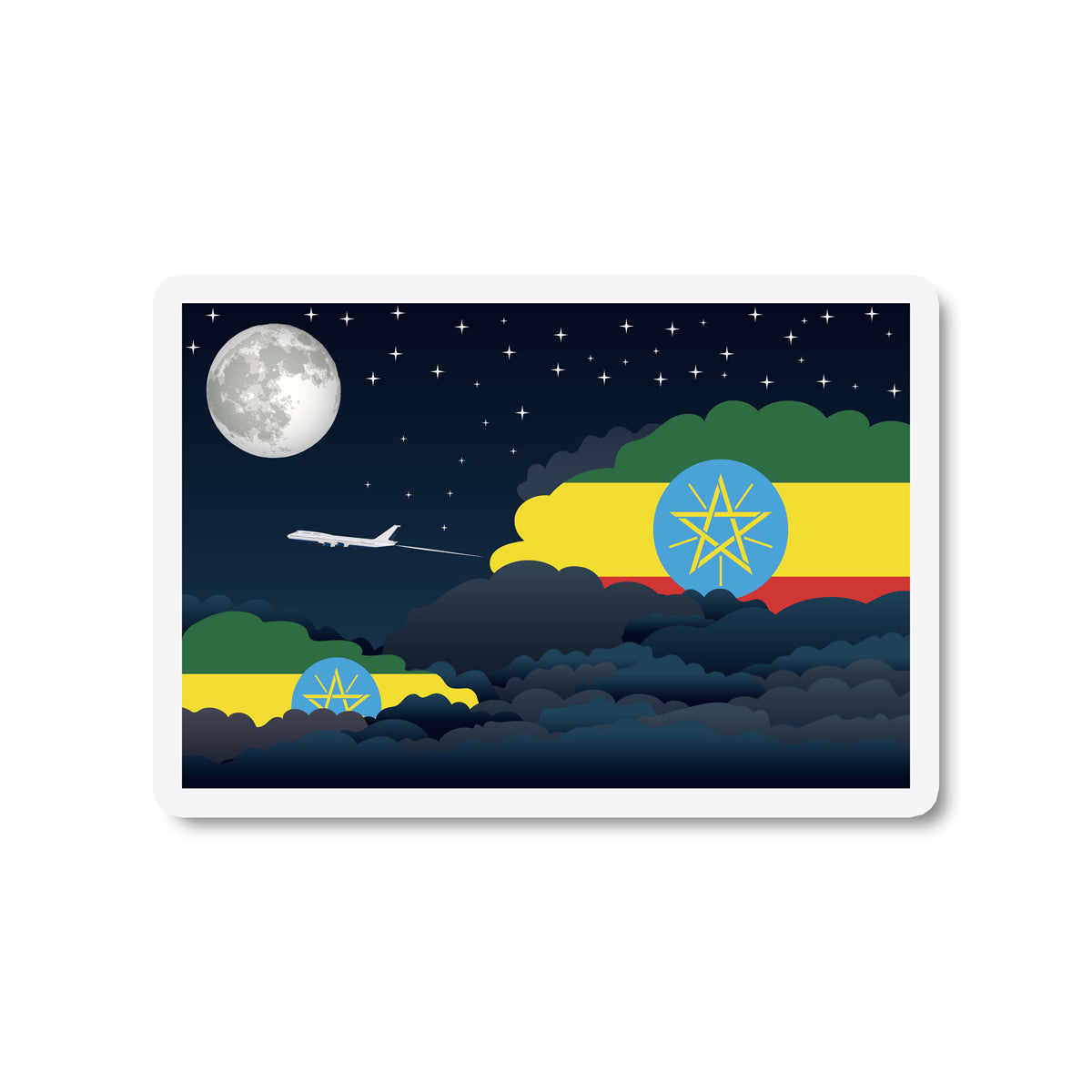 Ethiopia Night Clouds Fridge Magnet