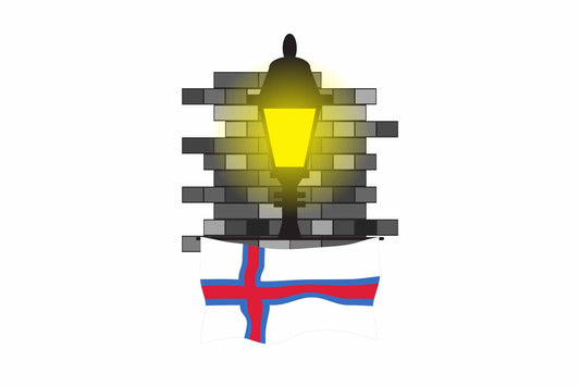 Faroe Islands Street Lamp Bricks Sticker