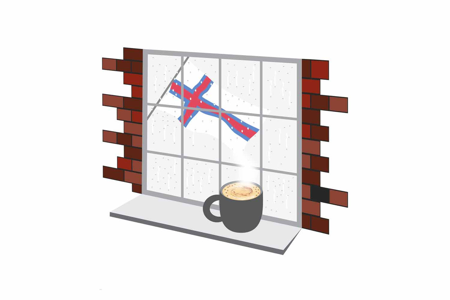 Faroe Islands Coffee Rain Window Sticker