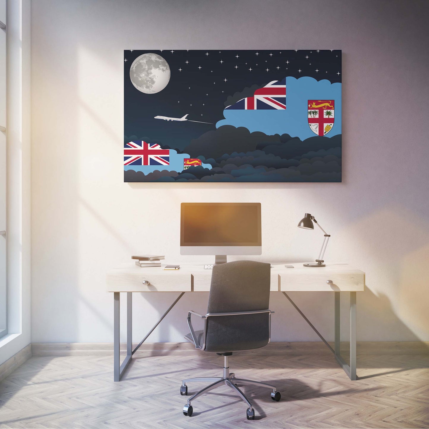 Fiji Night Clouds Canvas Print Framed