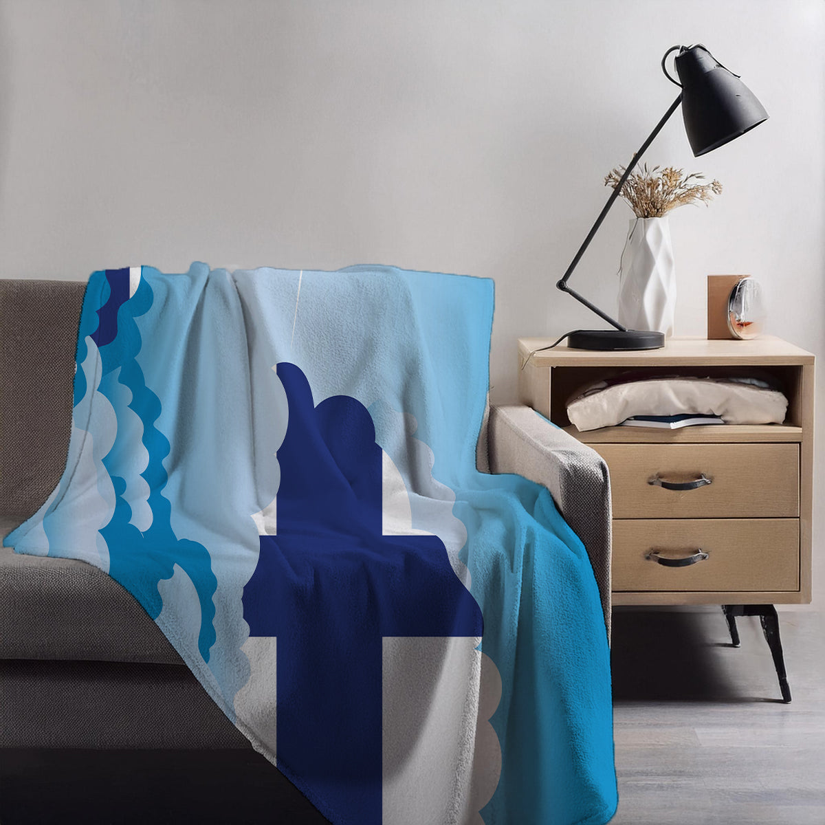 Finland Day Clouds Blanket Throw