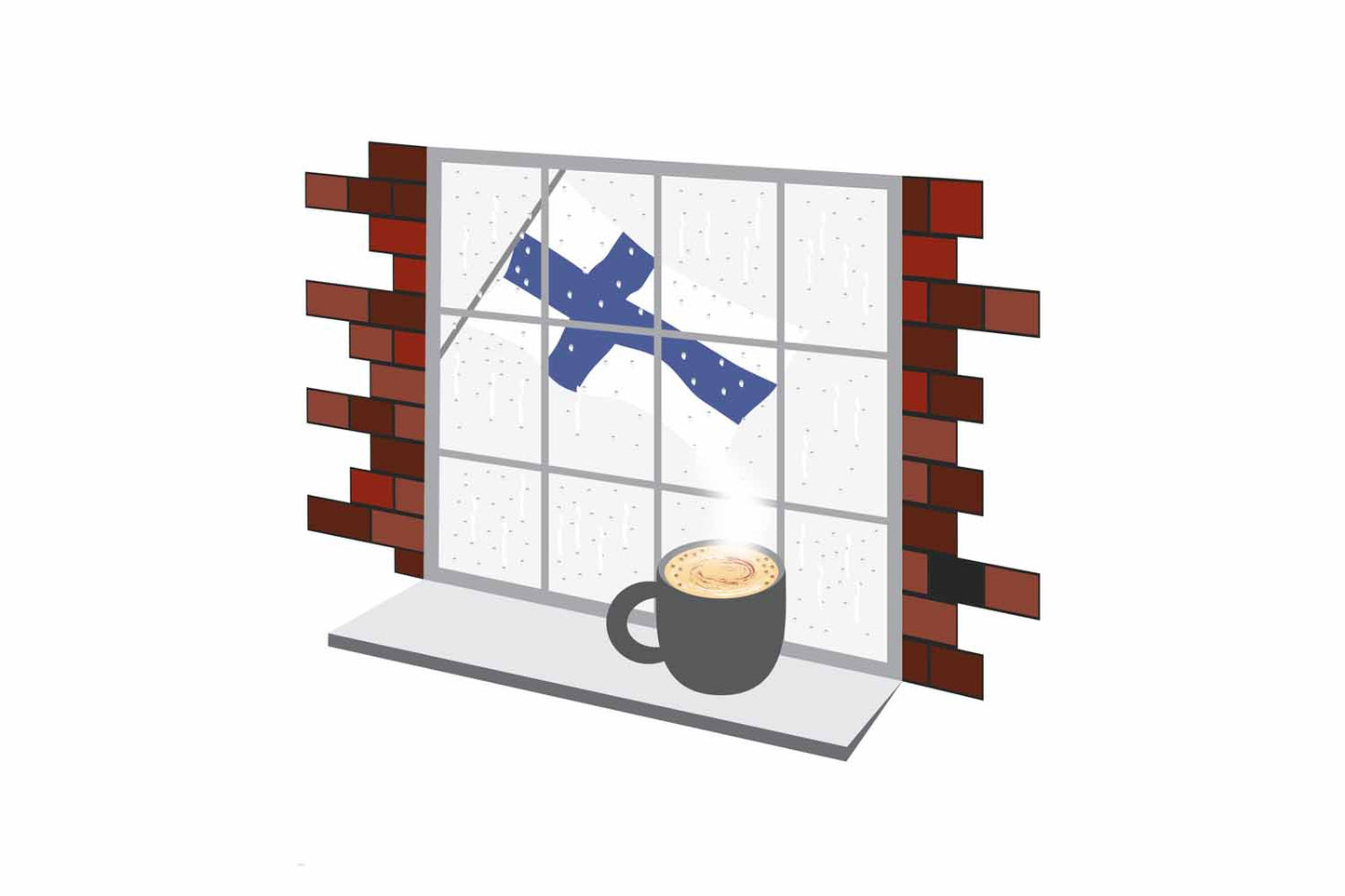 Finland Coffee Rain Window Fridge Magnet