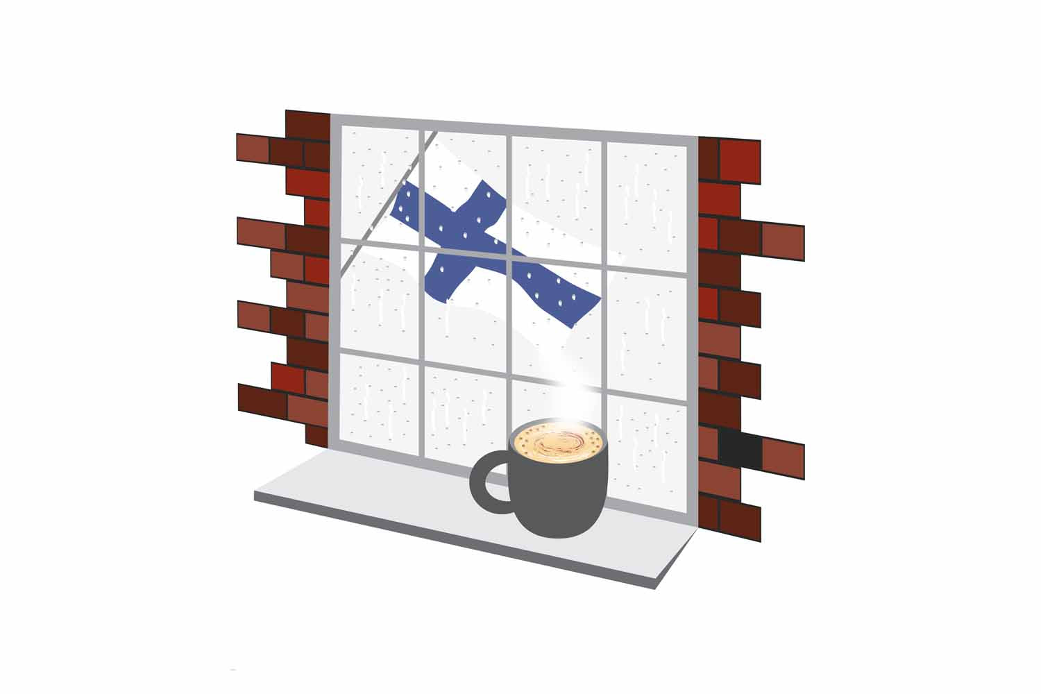 Finland Coffee Rain Window Fridge Magnet