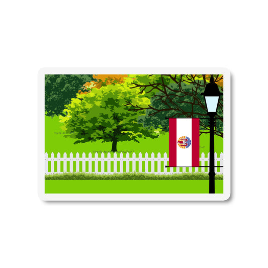 French Polynesia Trees and Street Lamp Sticker