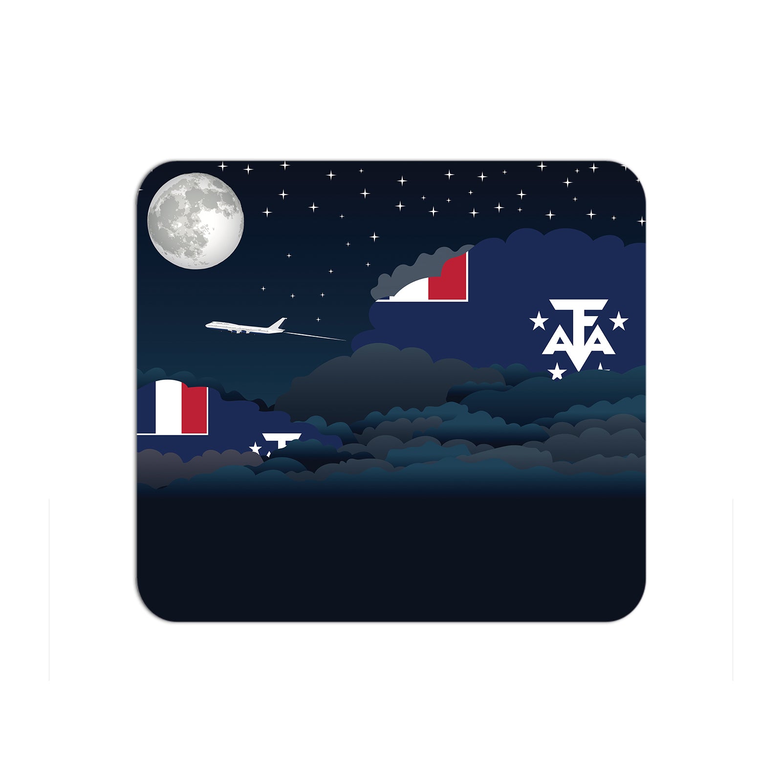 French Southern and Antarctic Lands Airplane Airport Flight Night Clouds Mousepad 