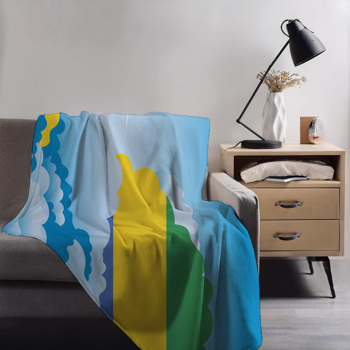 Gabon Day Clouds Blanket Throw