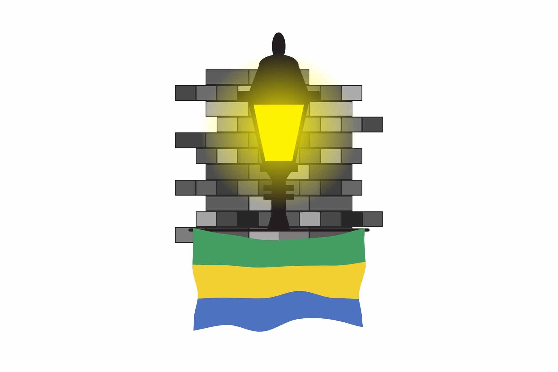Gabon Street Lamp Bricks Fridge Magnet