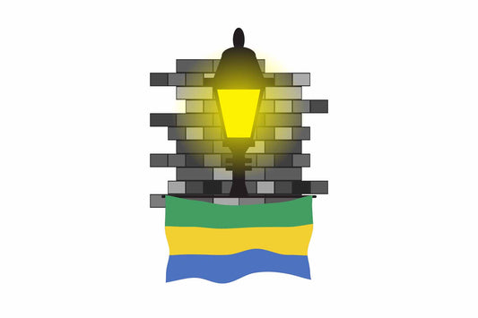 Gabon Street Lamp Bricks Fridge Magnet