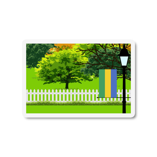 Gabon Trees and Street Lamp Sticker