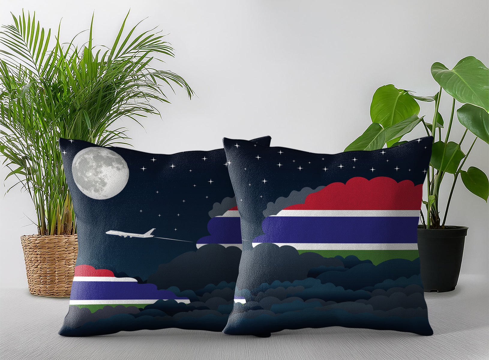 Gambia Night Clouds Pillow Case and Pillow Throw