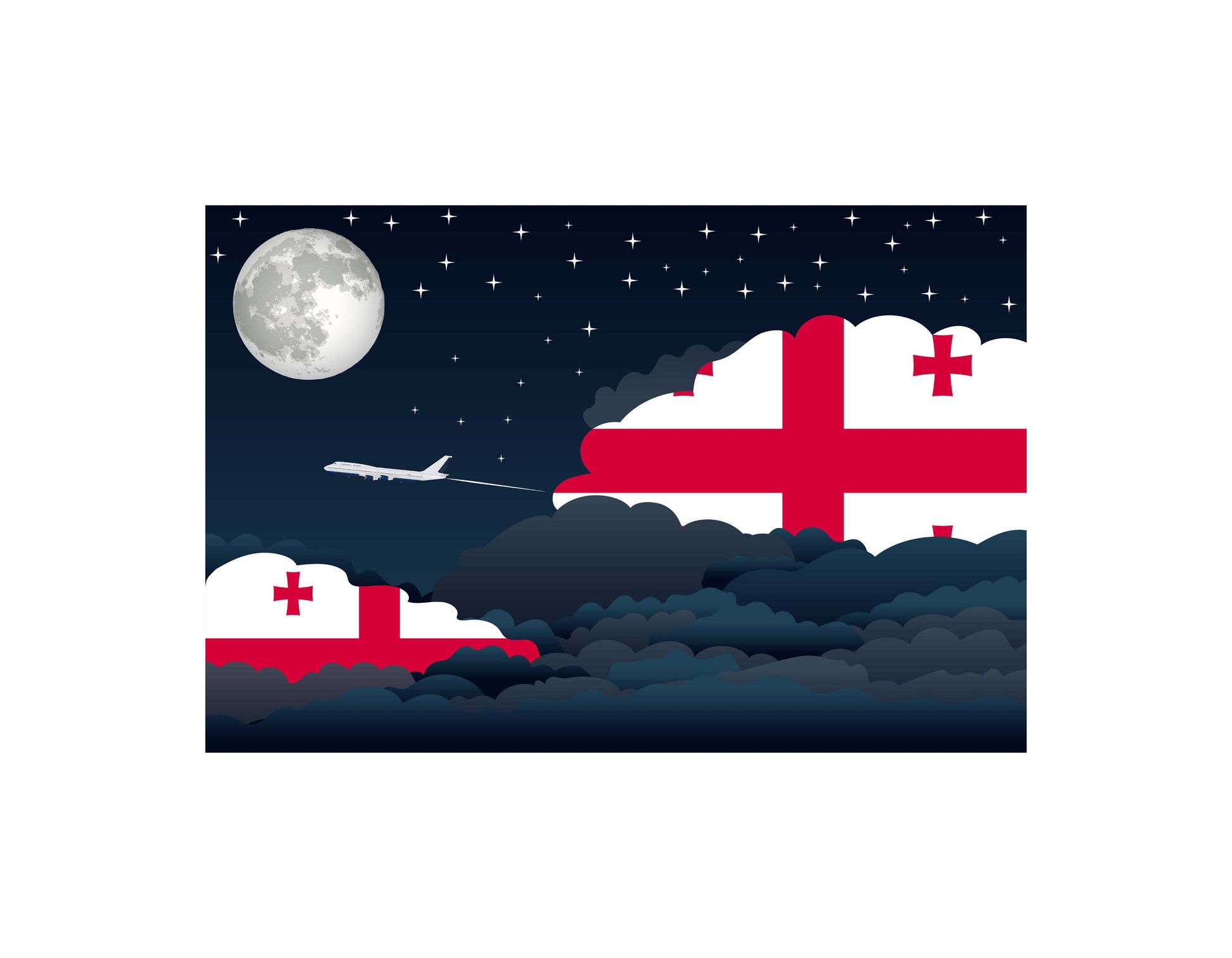 Georgia Night Clouds Canvas Print Framed