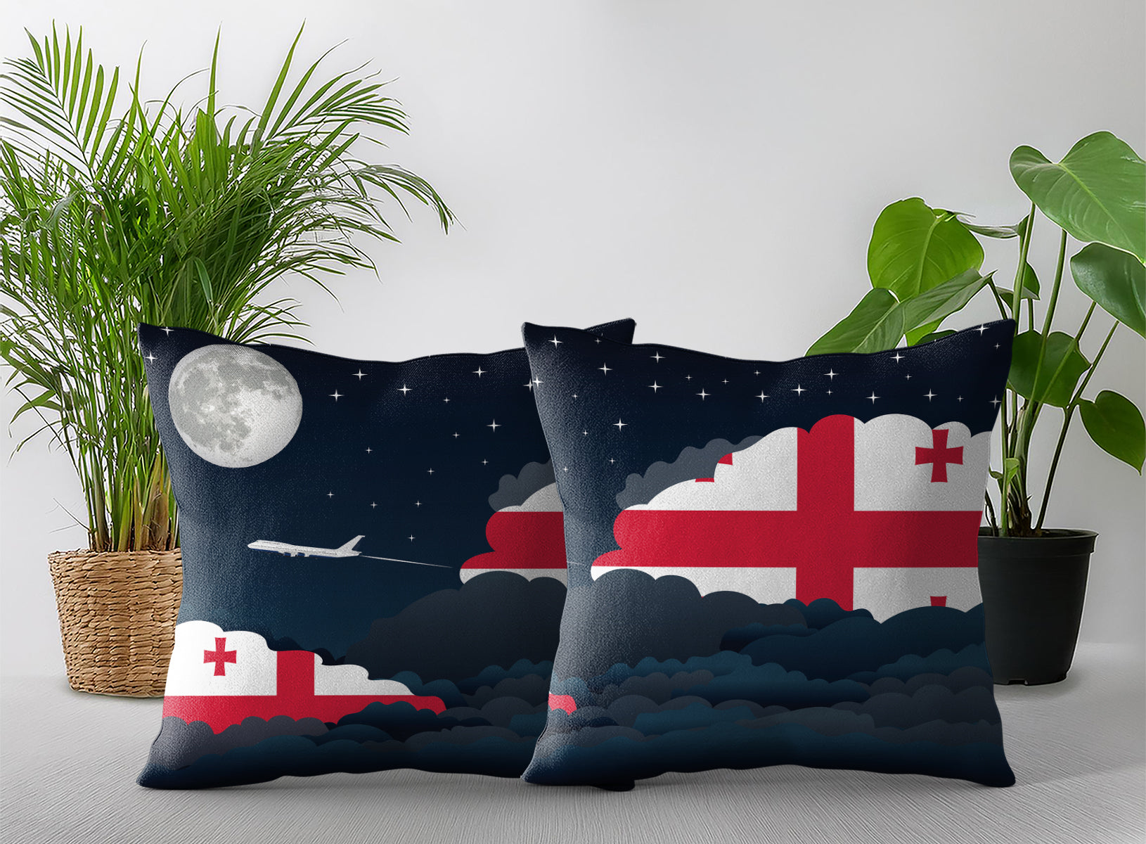 Georgia Night Clouds Pillow Case and Pillow Throw