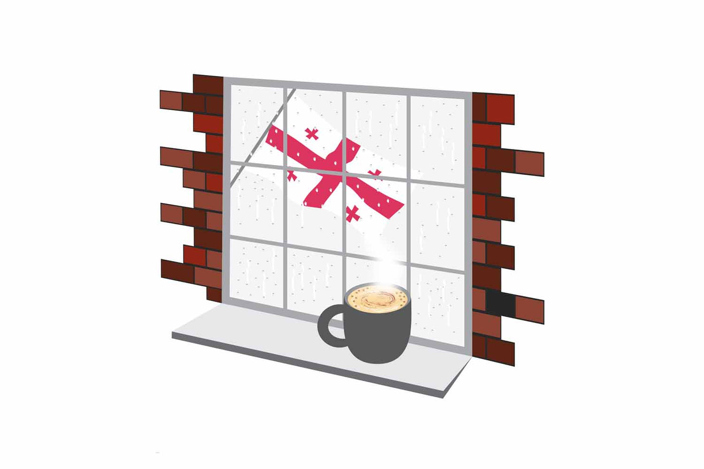 Georgia Coffee Rain Window Fridge Magnet