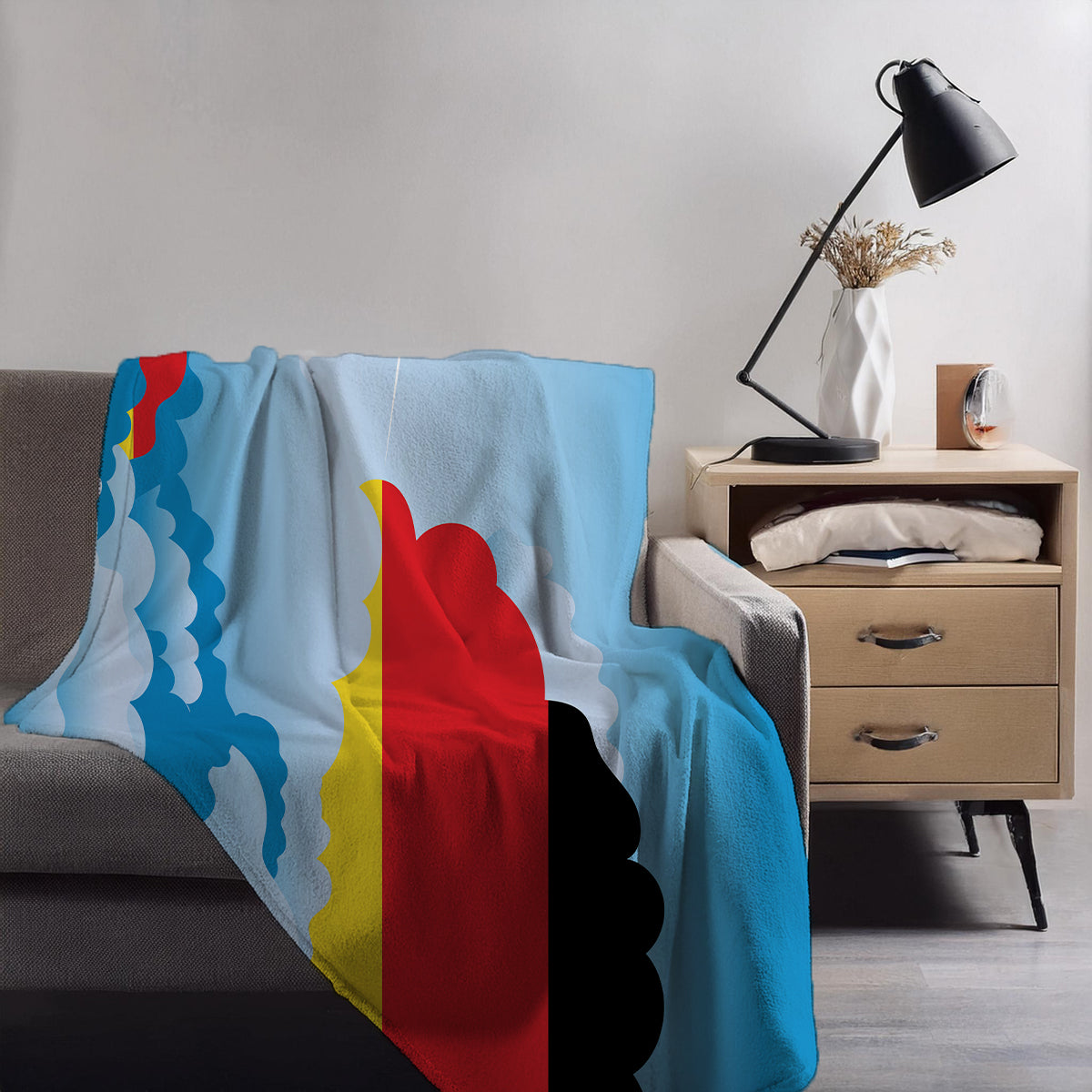 Germany Day Clouds Blanket Throw