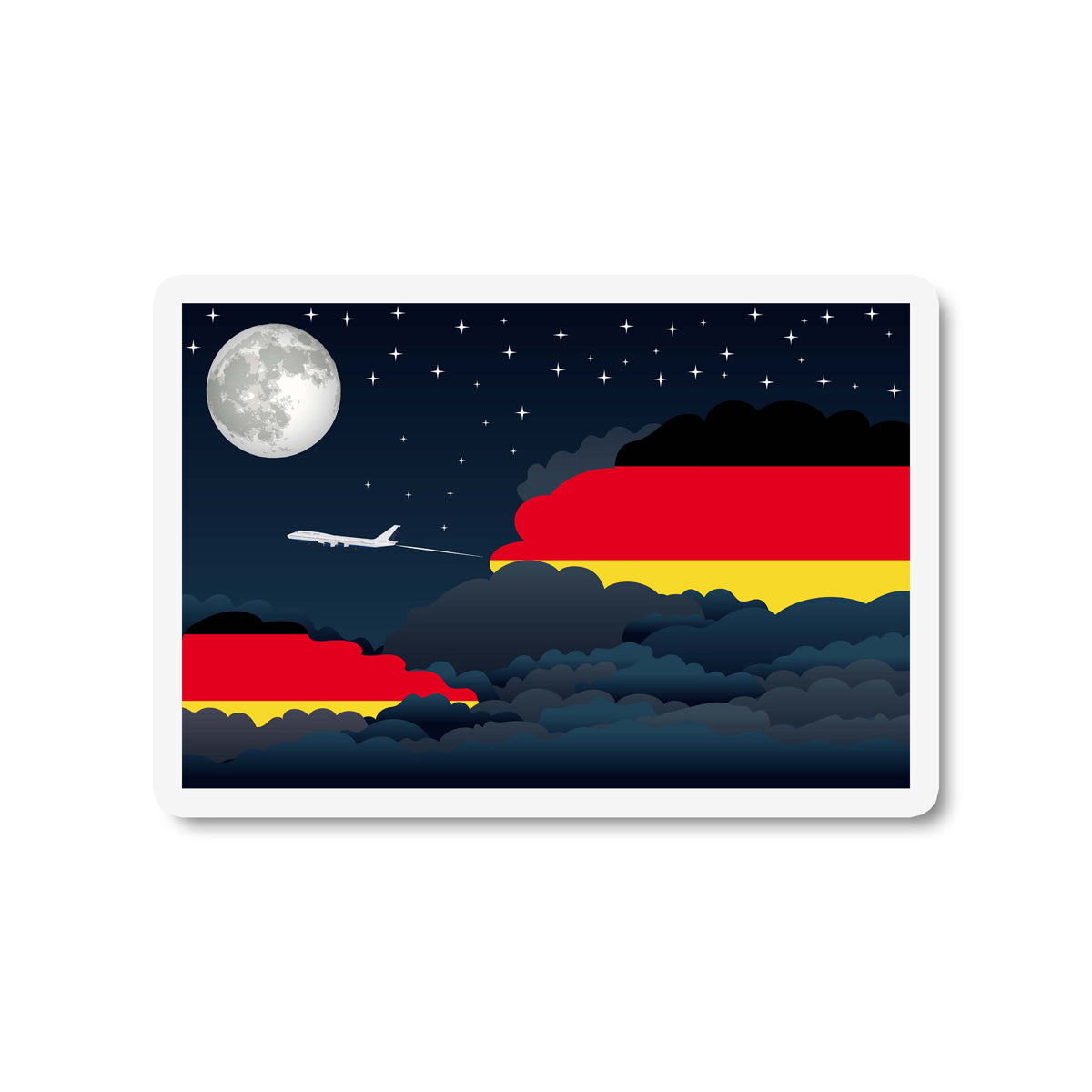 Germany Night Clouds Sticker