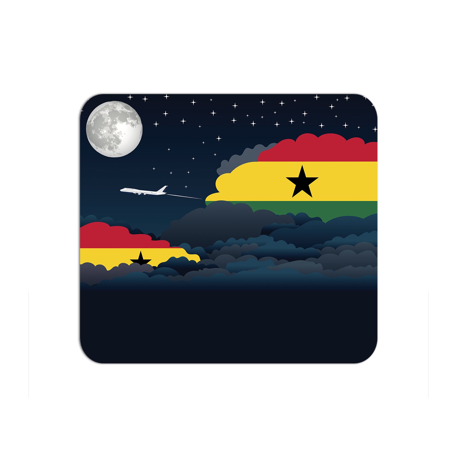 Ghana Airplane Airport Flight Night Clouds Mousepad 
