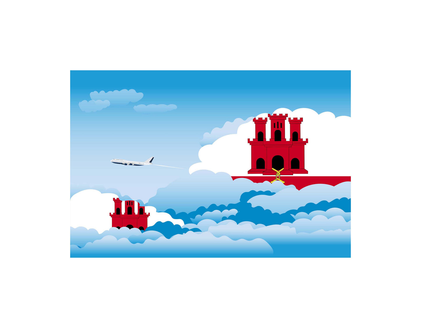 Gibraltar Day Clouds Blankets & Throws | Soft Premium Blankets | City Posters Plus
