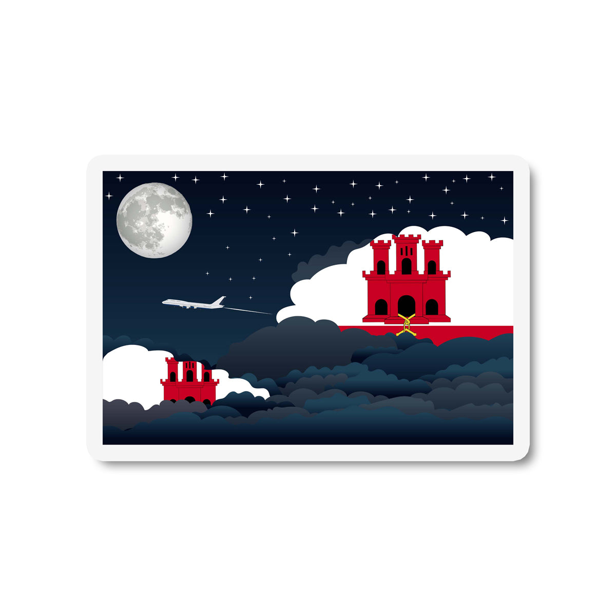 Gibraltar Night Clouds Fridge Magnet