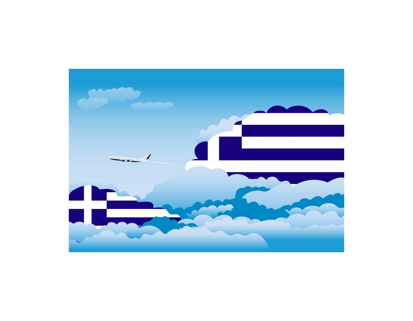 Greece Day Clouds Blanket Throw