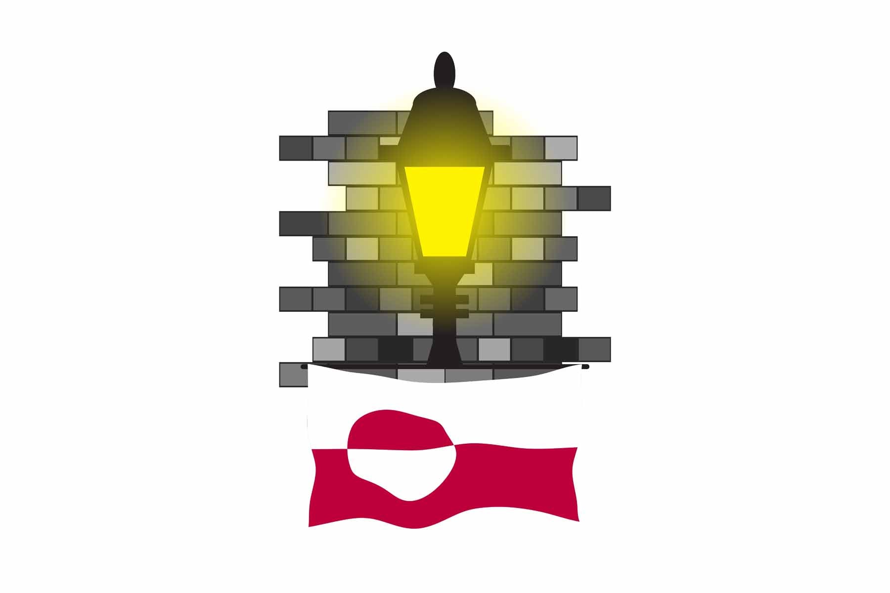 Greenland Street Lamp Bricks Fridge Magnet