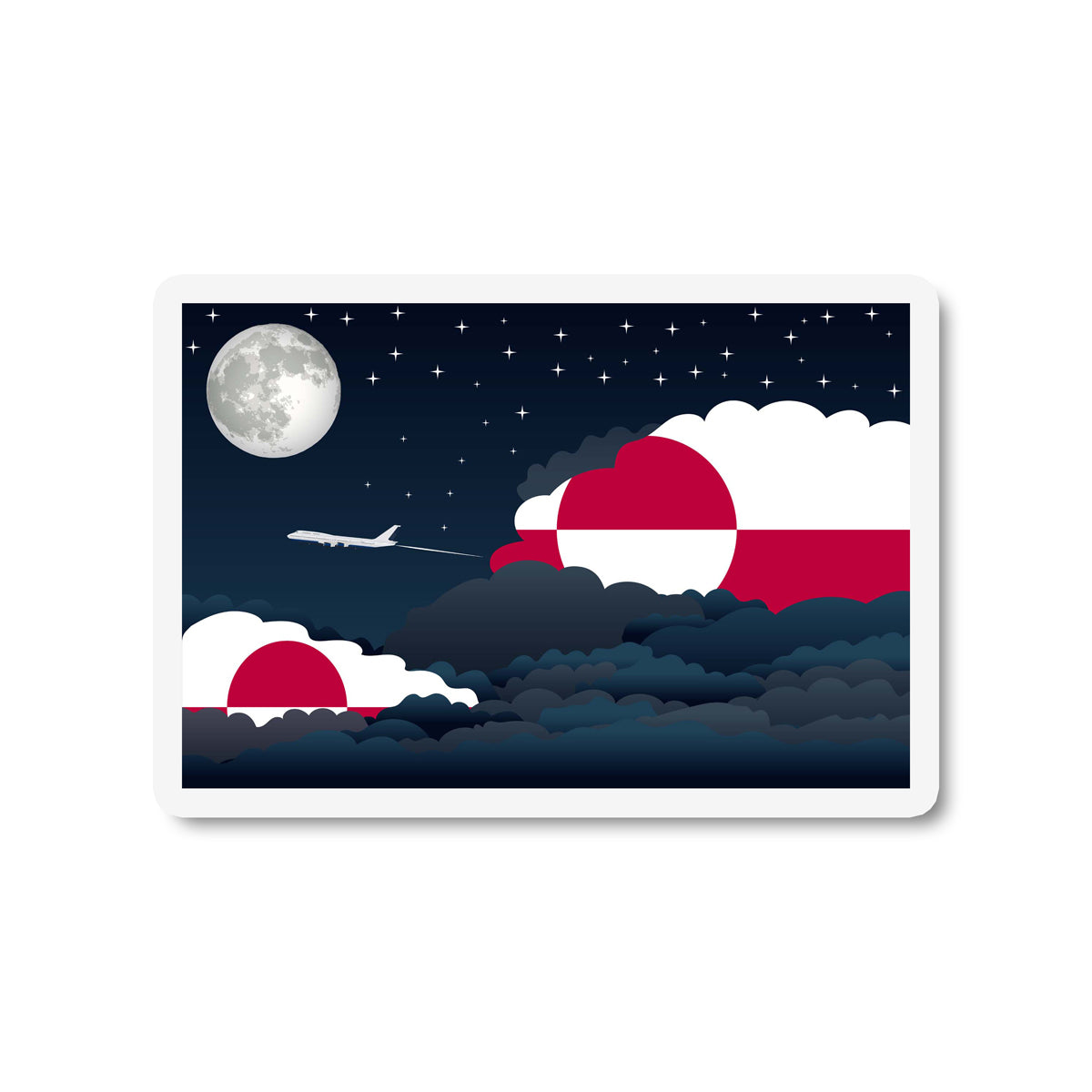 Greenland Night Clouds Fridge Magnet
