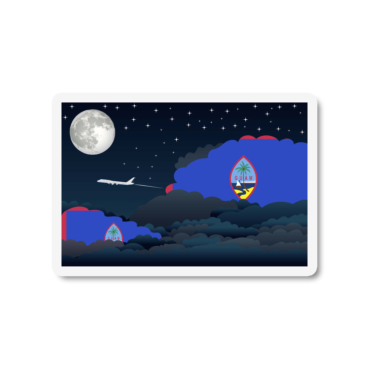 Guam Night Clouds Fridge Magnet