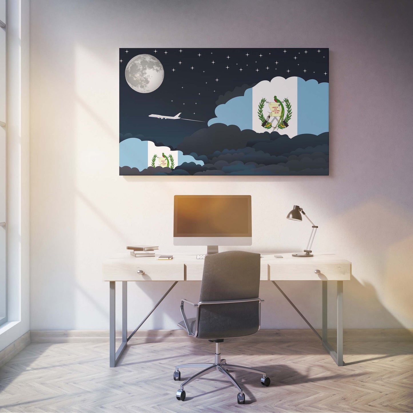 Guatemala Night Clouds Canvas Print Framed