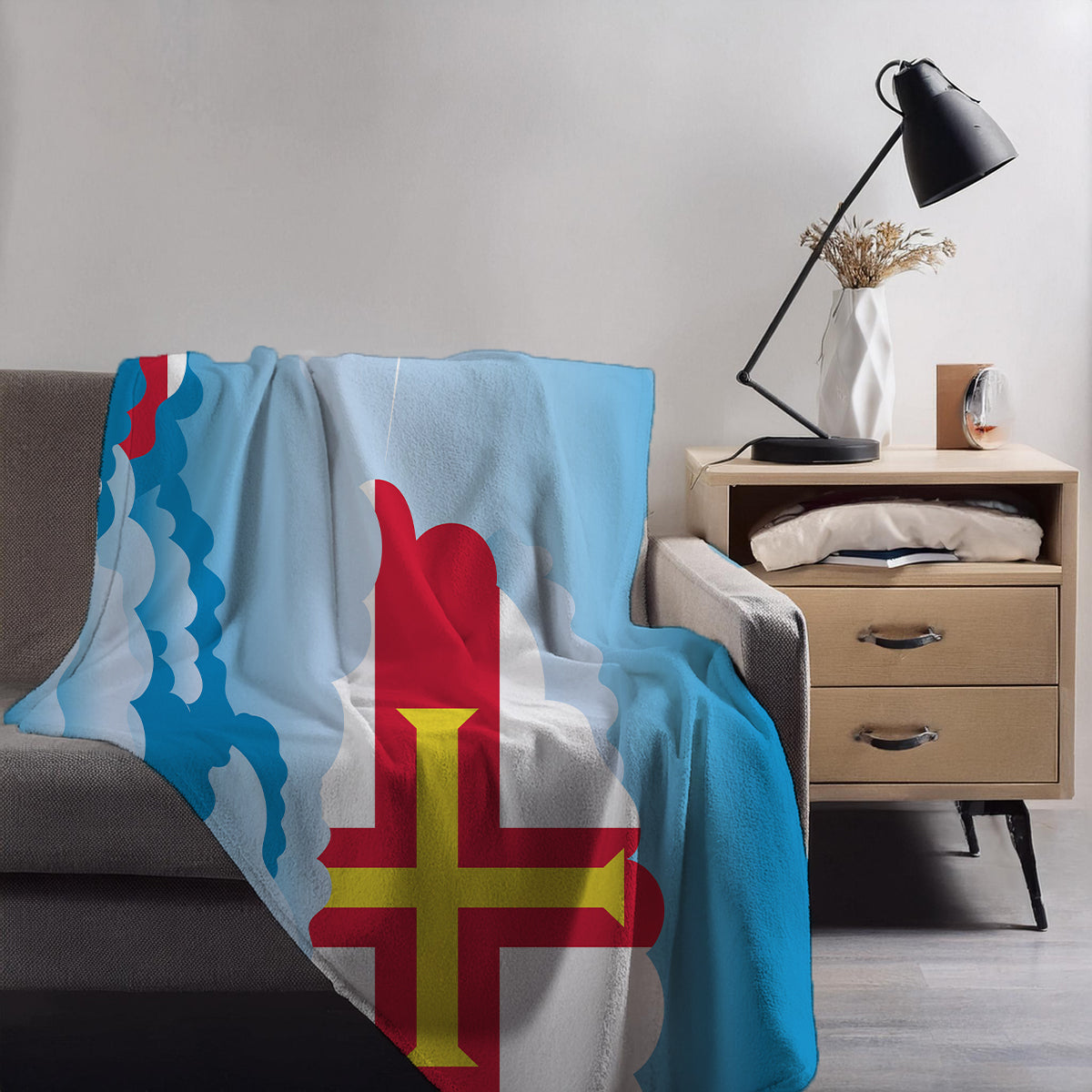 Guernsey Day Clouds Blankets & Throws | Soft Premium Blankets | City Posters Plus
