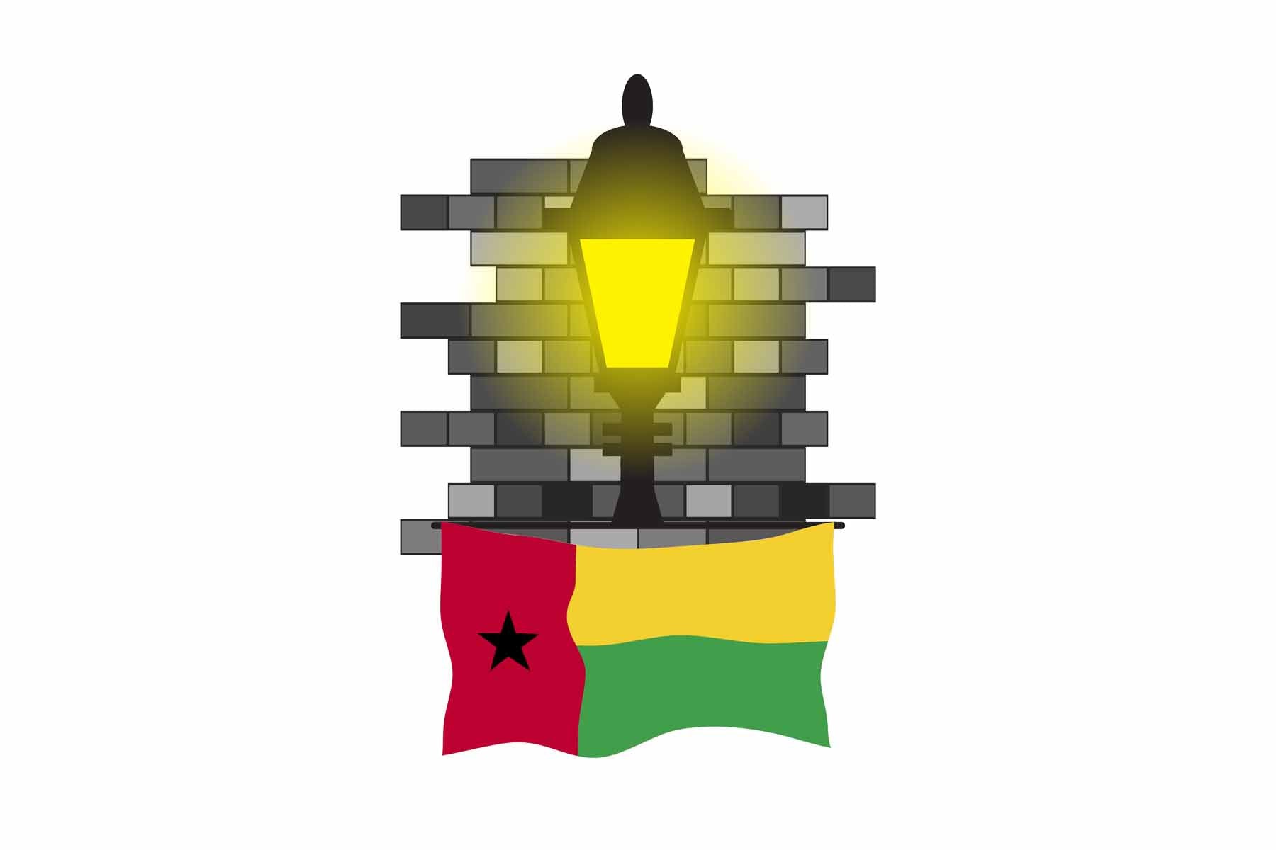 Guinea Bissau Street Lamp Bricks Fridge Magnet