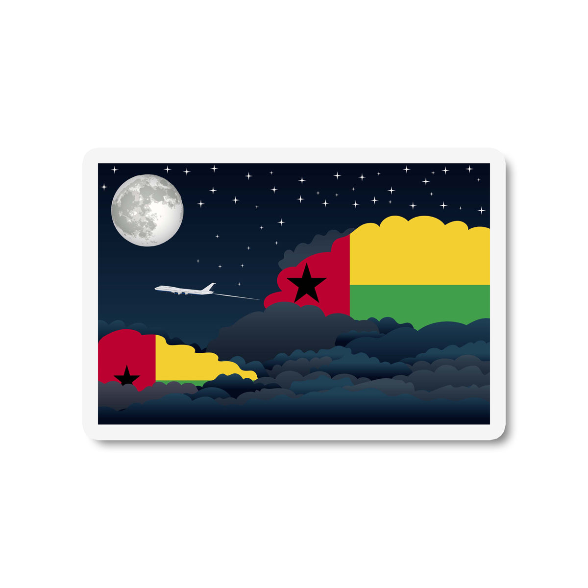 Guinea Bissau Night Clouds Sticker