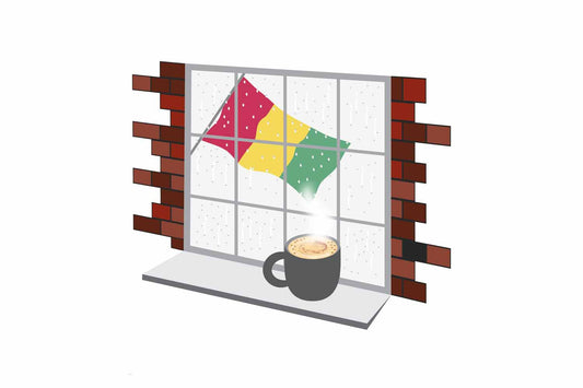 Guinea Coffee Rain Window Sticker