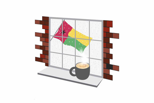 Guinea Bissau Coffee Rain Window Fridge Magnet