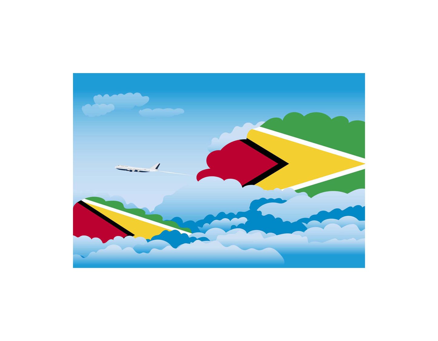 Guyana Day Clouds Blankets & Throws | Soft Premium Blankets | City Posters Plus