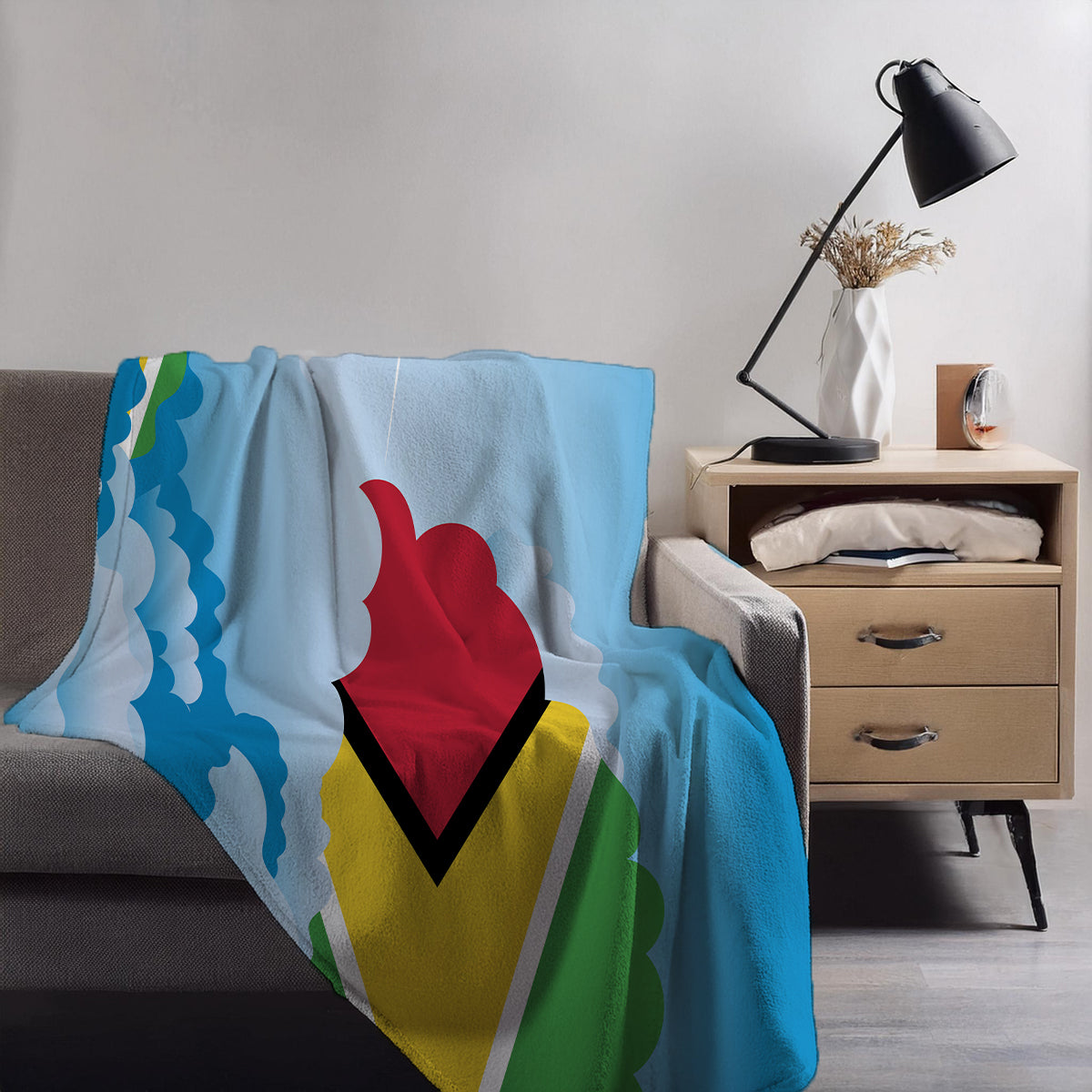 Guyana Day Clouds Blankets & Throws | Soft Premium Blankets | City Posters Plus