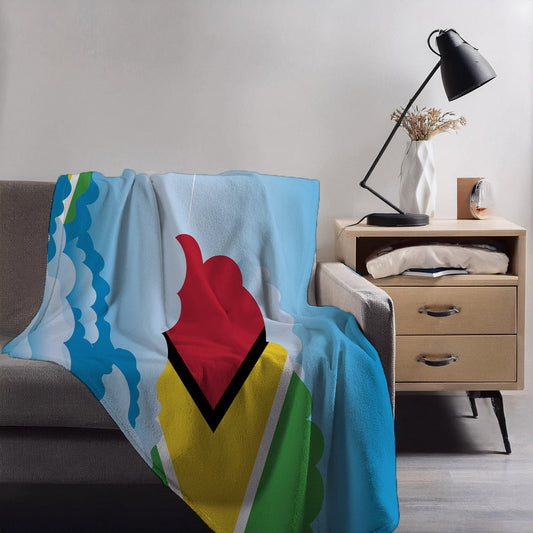 Guyana Day Clouds Blankets & Throws | Soft Premium Blankets | City Posters Plus