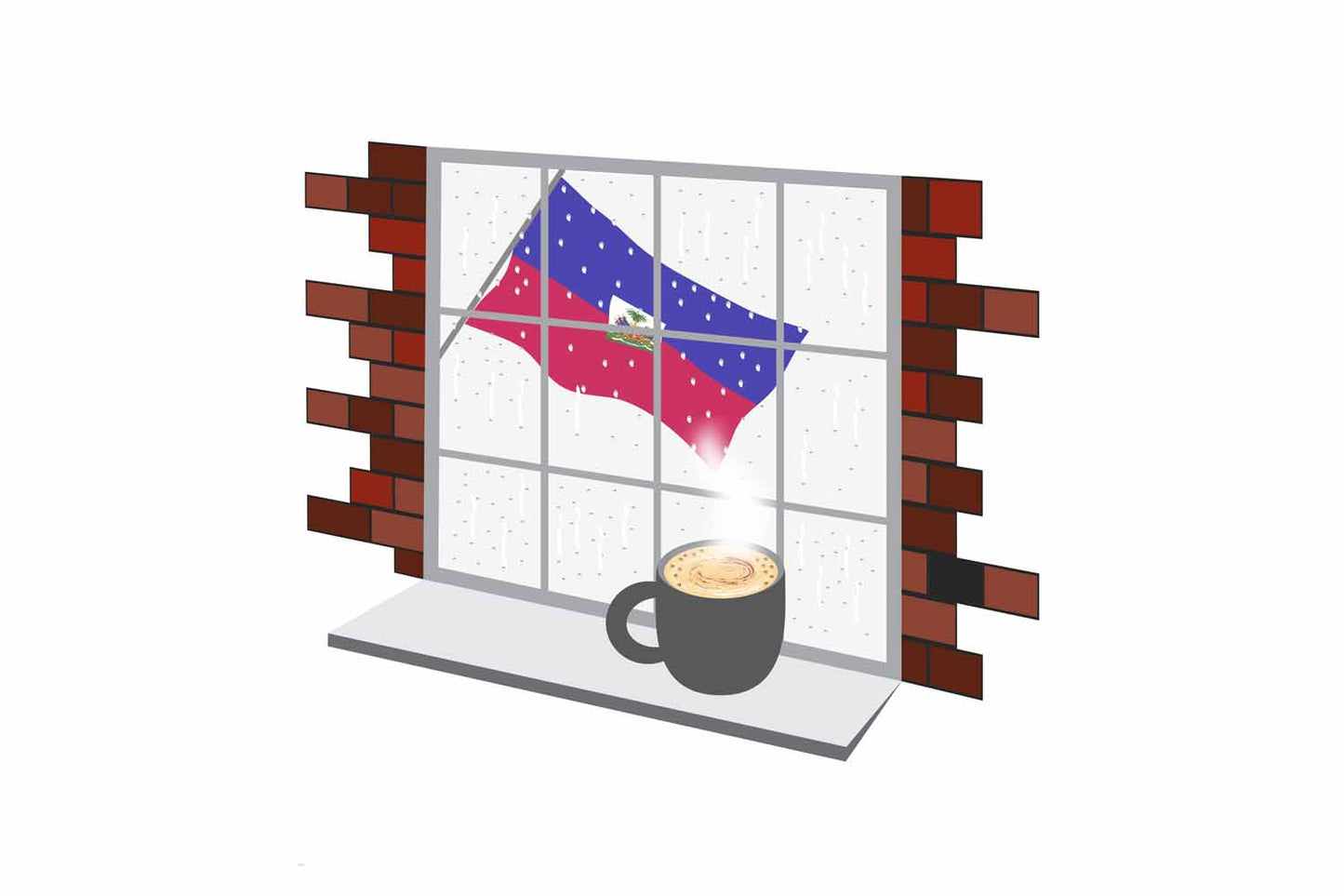 Haiti Coffee Rain Window Fridge Magnet