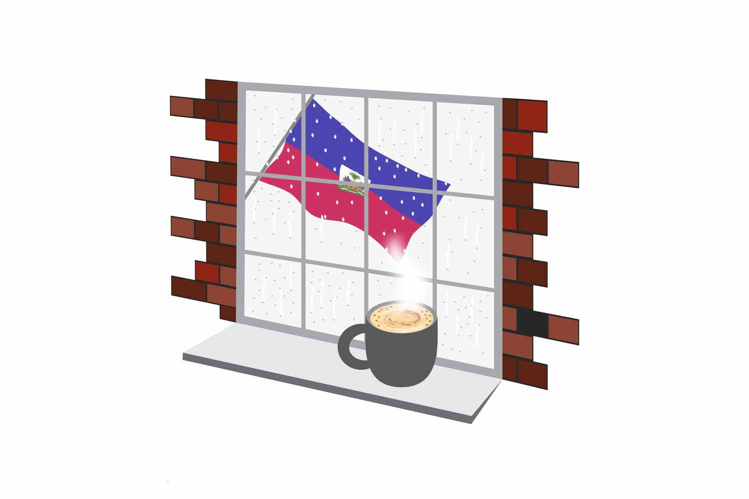 Haiti Coffee Rain Window Fridge Magnet